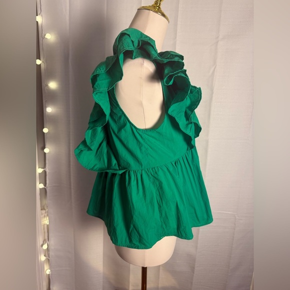 Ces Femme Green Ruffled Blouse - Picture 2 of 9